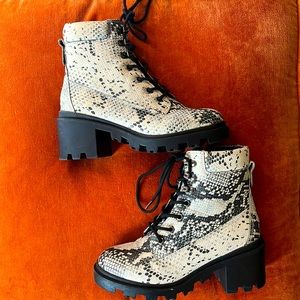 Chunky heel combat boot